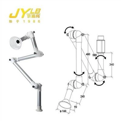 Lab Ceiling Mounted Flexible Hood PP Universal Flexible Fume Extraction Arm